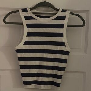 Blue and white striped hollister tank